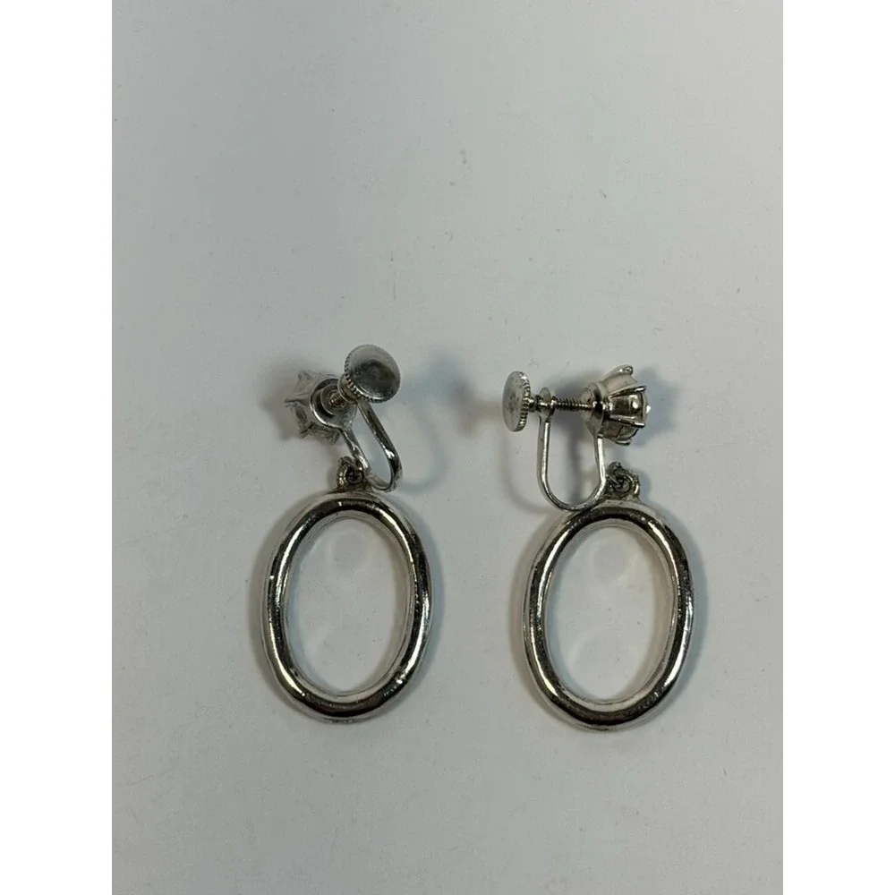 Earrings Elegant Clip On Delicate‎ Rhinestone and Silver Tone
